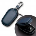 Fogfar 1 Pc Car Leather Key Case Smart Protective Cover For Remote Organizer With Hook Universal Cars Blue 