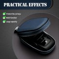 Fogfar 1 Pc Car Leather Key Case Smart Protective Cover For Remote Organizer With Hook Universal Cars Blue
