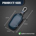 Fogfar 1 Pc Car Leather Key Case Smart Protective Cover For Remote Organizer With Hook Universal Cars Blue