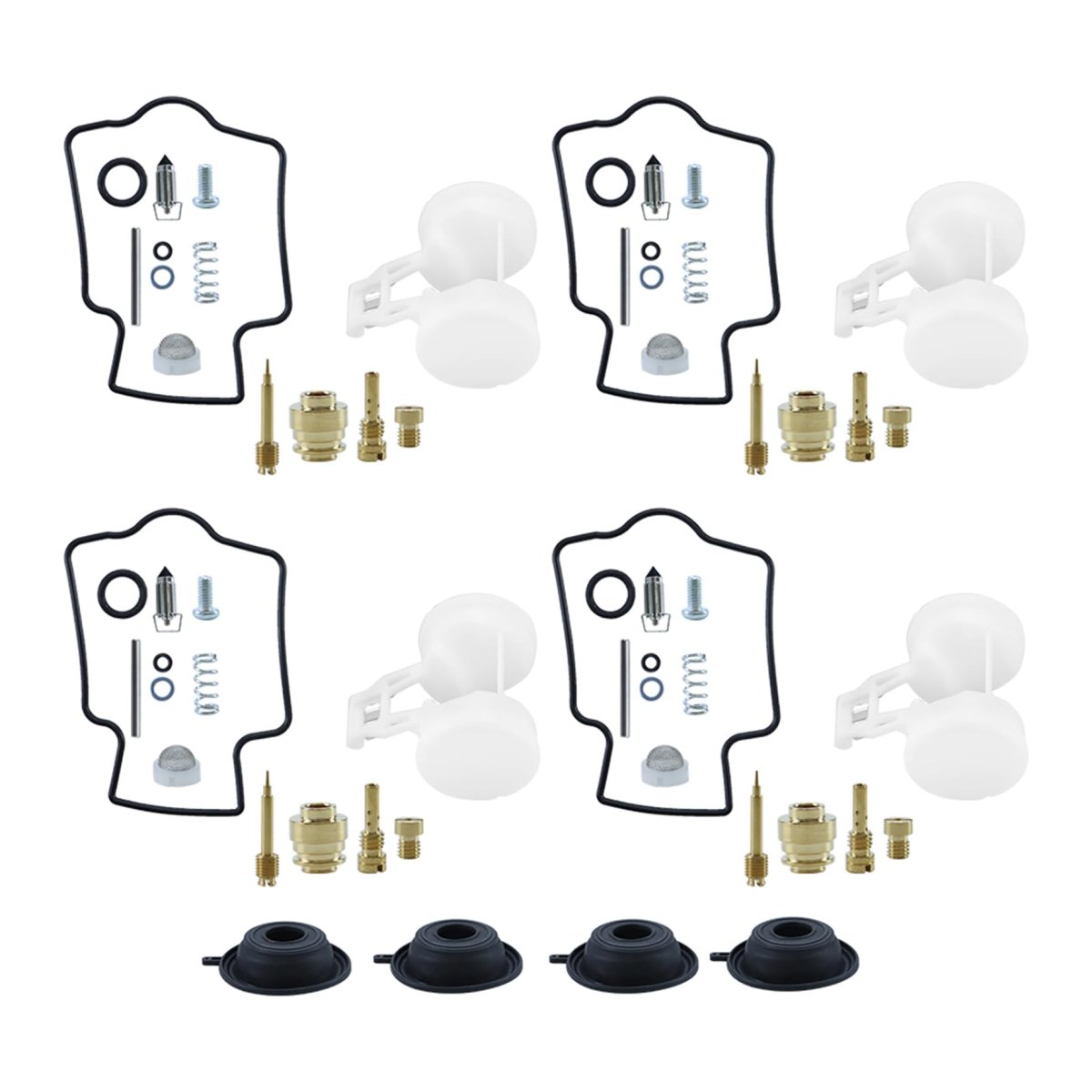 4 Pcs Carburetor Repair Kit Diaphragm Float Replacement For Zx6r Zx600 Zzr600 1990 To 1995