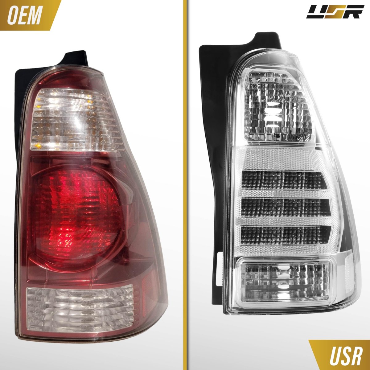 Rear Tail Light Assemblies For 2003-2009 Toyota 4runner All Clear Lens With Chrome Housing And Red Led Set Of 2 Left Right Sr5