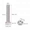 Uxcell M6 X 35mm Hex Head Screws Bolts Nuts Flat Lock Washers Kits 304 Stainless Steel Fully Thread Hexagon 6 Sets