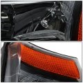 Compatible With Chevy Silverado Gmt800 2pc Pair Of Black Amber Corner Headlight Chrome Smoked Lens Led Tail Light