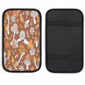 Jojoart Floral Hippie Mushrooms Car Center Console Decor Handrail Armrest Box Cushion Retro 70s 60s Interior Covers Protector