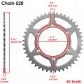 Caltric Rear Wheel Chain Sprocket Compatible With Suzuki Gsx-r 1000 1000r 17-18 2020-2022 45 Teeth