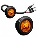 True Mods 3 4 Round Amber Trailer Led Marker Light Wire Drl Turn Signal Dot Fmvss 108 Sae P2pc Semi-spherical Output Ip67 