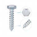 Uxcell Hex Lag Screws M8 X 40mm Carbon Steel Zinc Plated Half Thread Self-tapping Bolts For Wood Screw 25pcs