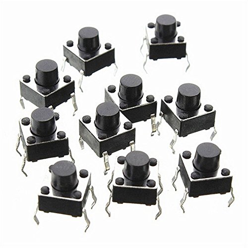 6x6x6mm Momentary Push Button Switch 10 Pack 4pin Dip Micro Pcb Tactile For Arduino And Raspberry Pi Normally Open Through Hole
