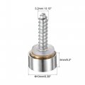 Uxcell Mirror Screws 10mm 0 39 12pcs Decorative Cap Fasteners Cover Nails Wire Drawing Silver Tone 304 Stainless Steel