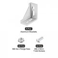 8set Inside Corner Bracket Gusset Kits 58x58x29mm 3060 Angle Connector For 3030 Series Aluminum Profile Silver 32 X Hex Flange