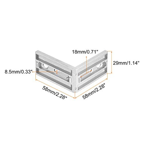 8set Inside Corner Bracket Gusset Kits 58x58x29mm 3060 Angle Connector For 3030 Series Aluminum Profile Silver 32 X Hex Flange