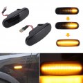2pcs Led Side Marker Light Dynamic Flowing Sequential Turn Signal Lamp Compatible For Fiat Panda 169 Grande Punto 199 Smoke