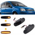 2pcs Led Side Marker Light Dynamic Flowing Sequential Turn Signal Lamp Compatible For Fiat Panda 169 Grande Punto 199 Smoke