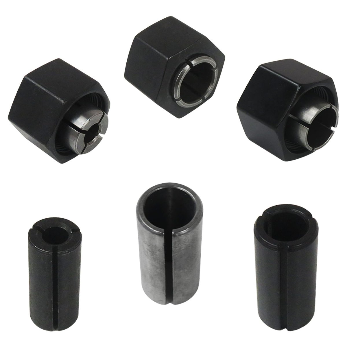 Router Collet Chuck And Nut Reducer Sleeves Set For Gof1200a Go200 Gof1300ce Gof2000ce Gof1400ce Gof1600ce 1 2 In 1 4 12mm