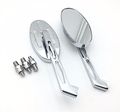 Smt- Motorcycle Chrome Running Mirror For Honda Cbr600 900 929 954 1000rr Oval Shape Yamaha Yzfr1 R6 Fzr600 Yzf600r