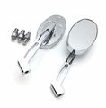 Smt- Motorcycle Chrome Running Mirror For Honda Cbr600 900 929 954 1000rr Oval Shape Yamaha Yzfr1 R6 Fzr600 Yzf600r