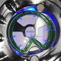 Httmt Mt313-004a- Blue Led Engine Clutch Cover See Through Compatible With Kawasak Zx14r 2006-2014 Zzr-1400 Chrome Right Side