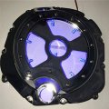 Httmt Mt313-004a- Blue Led Engine Clutch Cover See Through Compatible With Kawasak Zx14r 2006-2014 Zzr-1400 Chrome Right Side