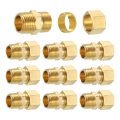 10pcs Brass Pipe Fitting 5 8 Od X 1 2 Npt Male Compression Tube Union Connector Straight Coupling Adapter Fit 