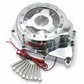 Httmt- Chrome W White Led Left Engine Stator Cover See Thru Compatible With 2006-2014 Yamah Yzf-r6 P N Mt313-008a-cd