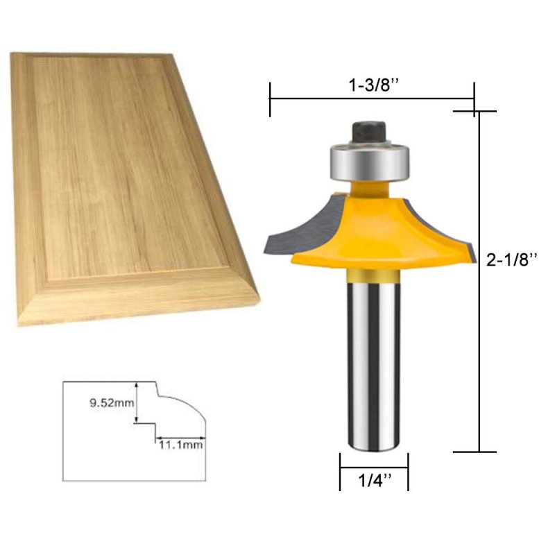 Router Bit Set 4pcs 1 4 In Shank Door And Drawer Front Edging Bits Miter Frame Crown Molding Wood Milling Cutter Carbide Cnc