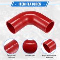 Vekauto 90 Degree Elbow Coupler Silicone Hose 60mm 2 36 Id 125mm Length Intercooler Tube Universal For Car Engine Durable Red