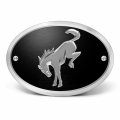 Ipick Image For Ford New Bronco 3d Black Logo On Carbon Fiber Look Oval Billet Aluminum 2 Inch Tow Hitch Cover