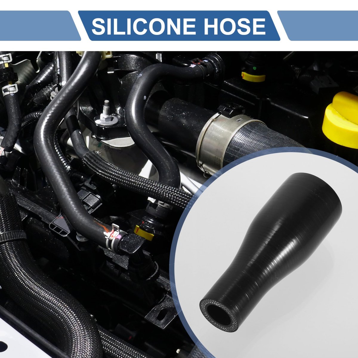 1 Pcs 19-38mm 0 75 -1 Id 127mm 50 Length 0 Degree Black Car Silicone Hose Coolant Universal