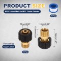 Pressure Washer Adapter M22 15mm Male To 14mm Female Quick Connect Fittings Brass Swivel With Sealant Tape For Power Washers
