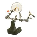 Ajt-1379 Third Hand Tool With 2 5 In Magnifier Glass Heavy Non Tipping Base And Ball Joint Attachments For Jewelry Circuit 
