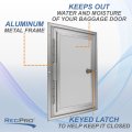 12 In W X 16 H Square Rv Baggage Door Aluminum Compartment Storage For Trailer And Camper Keyed Latch Rp-400s-1216-a