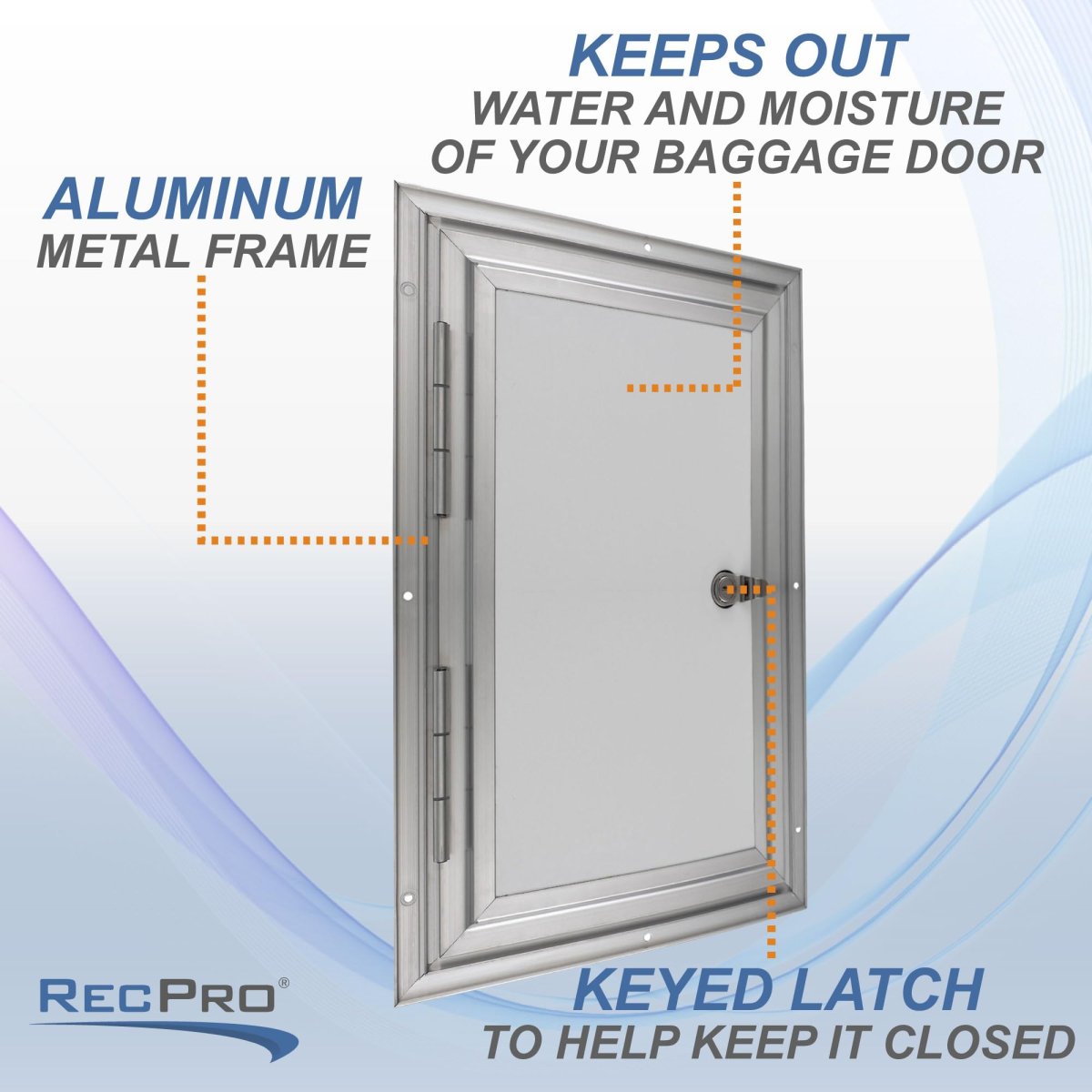 12 In W X 16 H Square Rv Baggage Door Aluminum Compartment Storage For Trailer And Camper Keyed Latch Rp-400s-1216-a