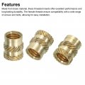 Uxcell M8 Threaded Inserts 20 Pcs Metric Knurled Nuts Brass Heat-set For Plastic 3d Printing Components