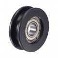Guide Pulley Wheel H Groove 8mm Shaft Hole 30mm Diameter Pom Coated For Sliding Door 