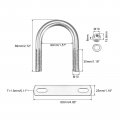 Uxcell Round U-bolts 2 Sets 40mm 1 57 Inner Width 69mm Length M10 304 Stainless Steel U Clamp Bolt With Nuts Washers And Plates