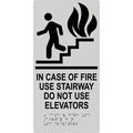 Compliancesigns Acrylic Ada Exit Emergency Fire Sign 12 X 6 In With English Braille Pearl Gray 