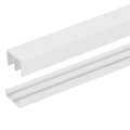 Plastic Upper And Lower Window Sliding Track Set For Glass Cabinet Closet Door Fit 15 64 In Thick Panel 1 3ft X 19 32 White 