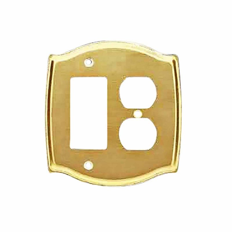Switchplates Bright Solid Brass Gfi And Outlet Switch Plate