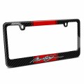Ipick Image For Ford Mustang Script Red Racing Stripe Black Real Carbon Fiber License Plate Frame