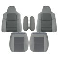 6pc Front Driver Passenger Seat Cloth Cover Gray Armrest Ford Excursion 2002 2003 2004 2005 For F250 F350 Xlt Xl 2006 2007 