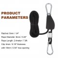 Uxcell 2pcs 1 4 6mm Tie Down Ratchet Rope Hanger Metal Gears 7 9ft 2 4meter Strap Head With Aluminum Buckle Ratcheting Pulley