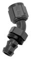 Russell Edel Hose End Twist Lok 45 Deg -6 Blk Anodized 