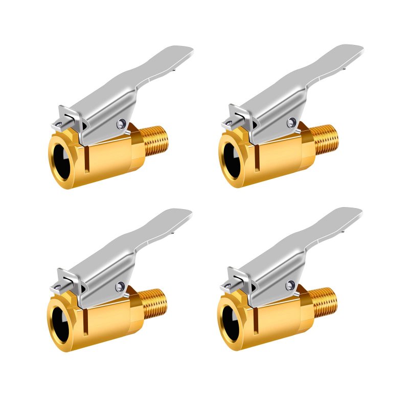 Goneson Tire Inflator Nozzle With Clip Air Chuck Quick Connect For Inflation 8v1 Standard Thread Pack Of 4pcs