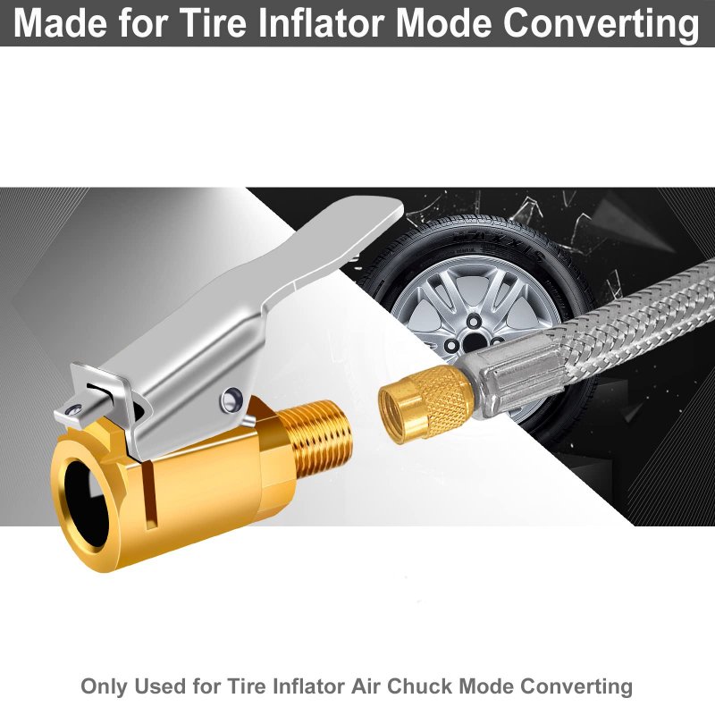 Goneson Tire Inflator Nozzle With Clip Air Chuck Quick Connect For Inflation 8v1 Standard Thread Pack Of 4pcs