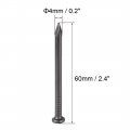 Uxcell Hardware Nails Carbon Steel Point Tip Wall Cement Nail 60mm 2 4 4mm Rod Dia Black 50pcs