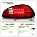 Acanii For 1997-2003 Pontiac Grand Prix Red Clear Led Tail Lights Brake Lamps Pair Driver Passenger Side Replacement