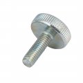 Uxcell M6x18mm Thread Zinc Plated Knurled Round Head Thumb Screws Silver Blue 10pcs