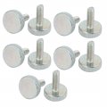 Uxcell M6x18mm Thread Zinc Plated Knurled Round Head Thumb Screws Silver Blue 10pcs