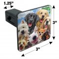 Dogs Selfie Lab Golden Retriever Dachshund Westie Pug Terrier Tow Trailer Hitch Cover Plug Insert