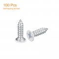 Uxcell St3 5x15mm White Screws Self Tapping 100pcs Flat Head Phillips Wood For Woodworking